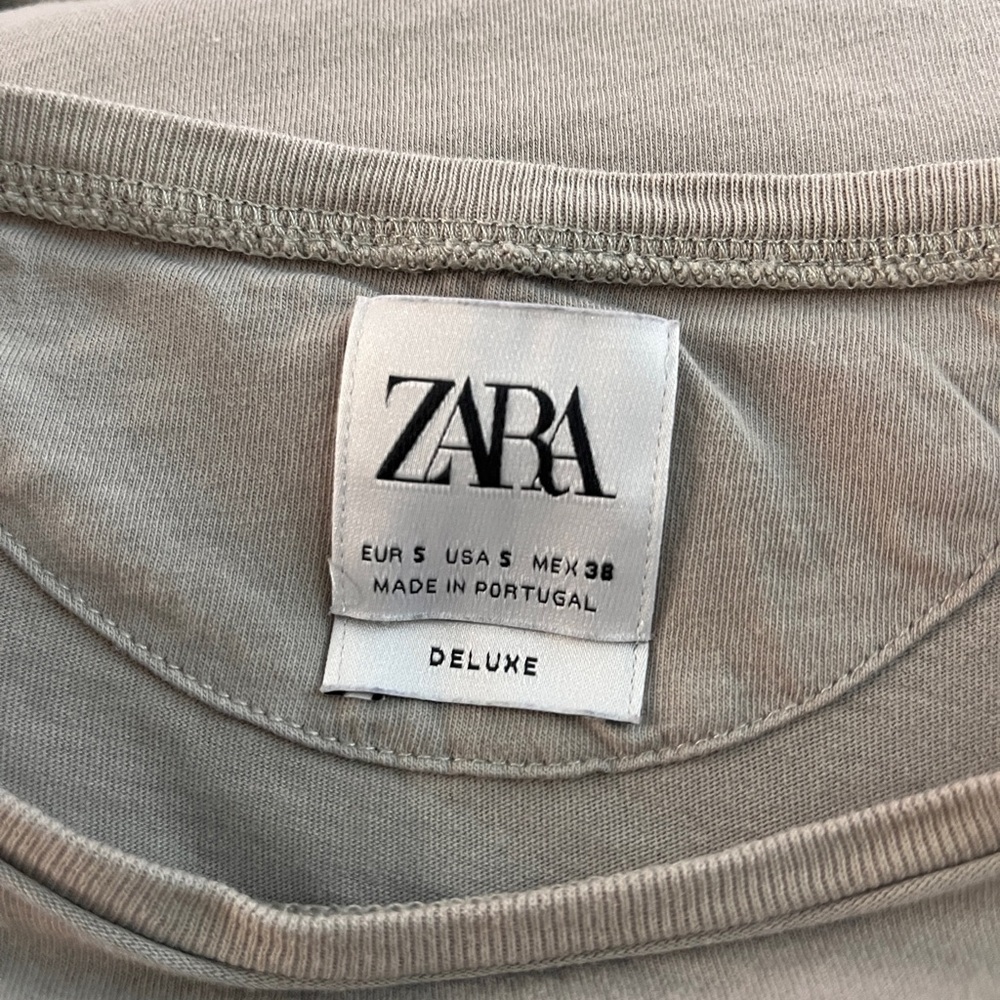 Zara cotton tee grey 0722315 sz Small - Picture 3 of 5